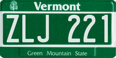 VT license plate ZLJ221