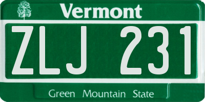 VT license plate ZLJ231