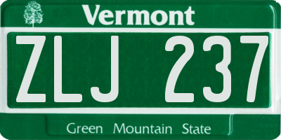 VT license plate ZLJ237