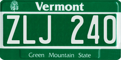 VT license plate ZLJ240
