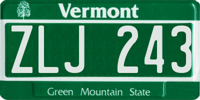 VT license plate ZLJ243