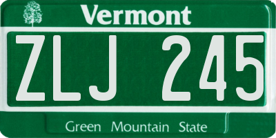 VT license plate ZLJ245
