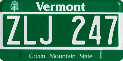 VT license plate ZLJ247