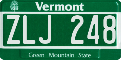 VT license plate ZLJ248