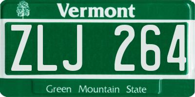VT license plate ZLJ264