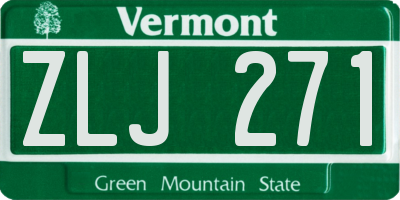 VT license plate ZLJ271