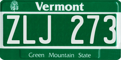VT license plate ZLJ273