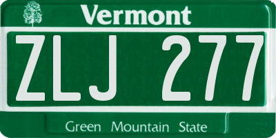 VT license plate ZLJ277