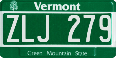 VT license plate ZLJ279