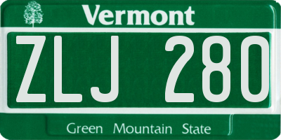 VT license plate ZLJ280