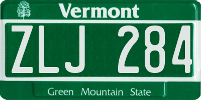 VT license plate ZLJ284