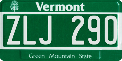 VT license plate ZLJ290