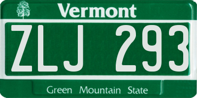VT license plate ZLJ293