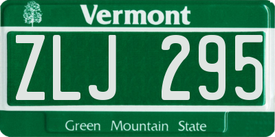 VT license plate ZLJ295