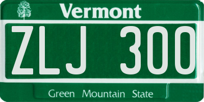 VT license plate ZLJ300
