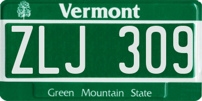VT license plate ZLJ309