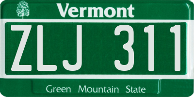 VT license plate ZLJ311