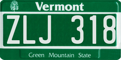 VT license plate ZLJ318