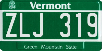 VT license plate ZLJ319