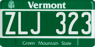 VT license plate ZLJ323