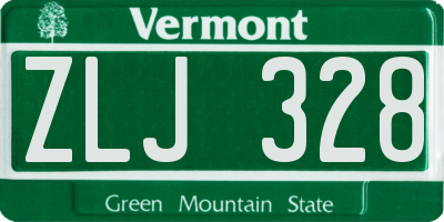 VT license plate ZLJ328
