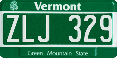 VT license plate ZLJ329