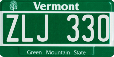 VT license plate ZLJ330