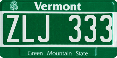 VT license plate ZLJ333