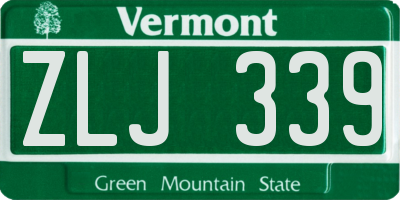 VT license plate ZLJ339