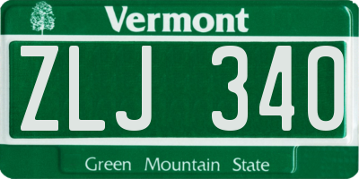VT license plate ZLJ340