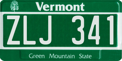 VT license plate ZLJ341