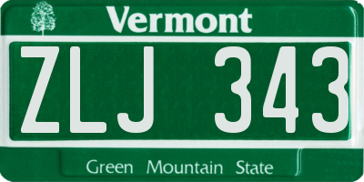 VT license plate ZLJ343