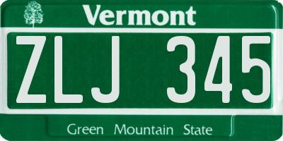 VT license plate ZLJ345