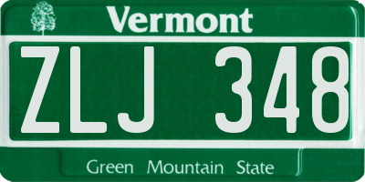 VT license plate ZLJ348