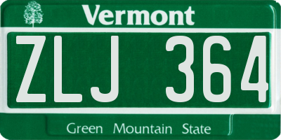 VT license plate ZLJ364