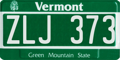 VT license plate ZLJ373