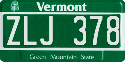 VT license plate ZLJ378