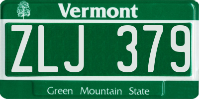 VT license plate ZLJ379