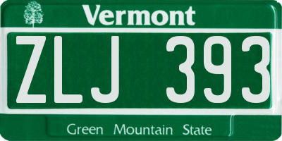 VT license plate ZLJ393