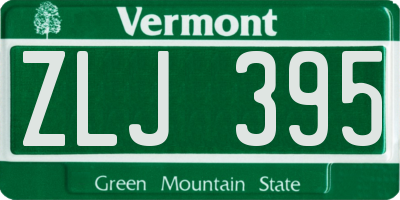 VT license plate ZLJ395