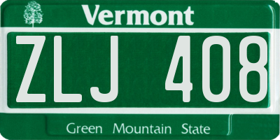 VT license plate ZLJ408