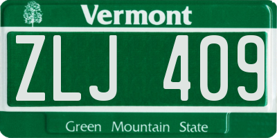 VT license plate ZLJ409