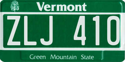 VT license plate ZLJ410