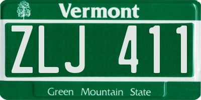 VT license plate ZLJ411