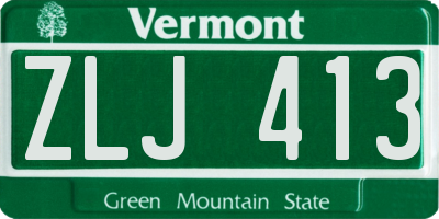 VT license plate ZLJ413