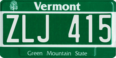 VT license plate ZLJ415
