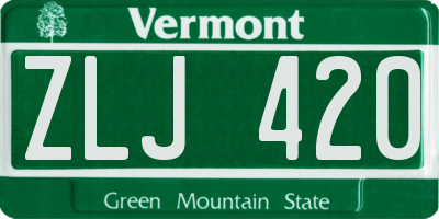VT license plate ZLJ420