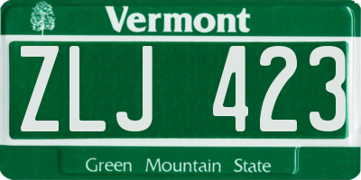 VT license plate ZLJ423