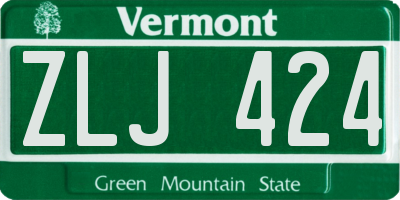VT license plate ZLJ424