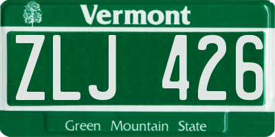 VT license plate ZLJ426
